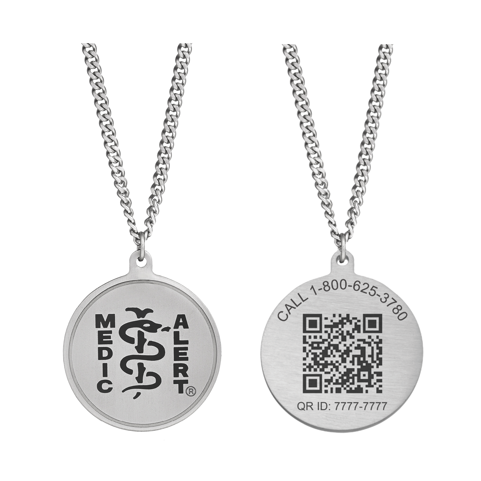 QR Code Classic Medical ID Necklace, Black, large image number 0