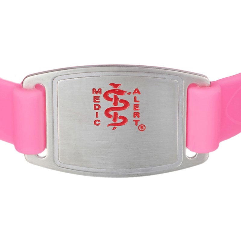 Sport Silicone Medical ID Bracelet, Pink Silicone, large image number 1