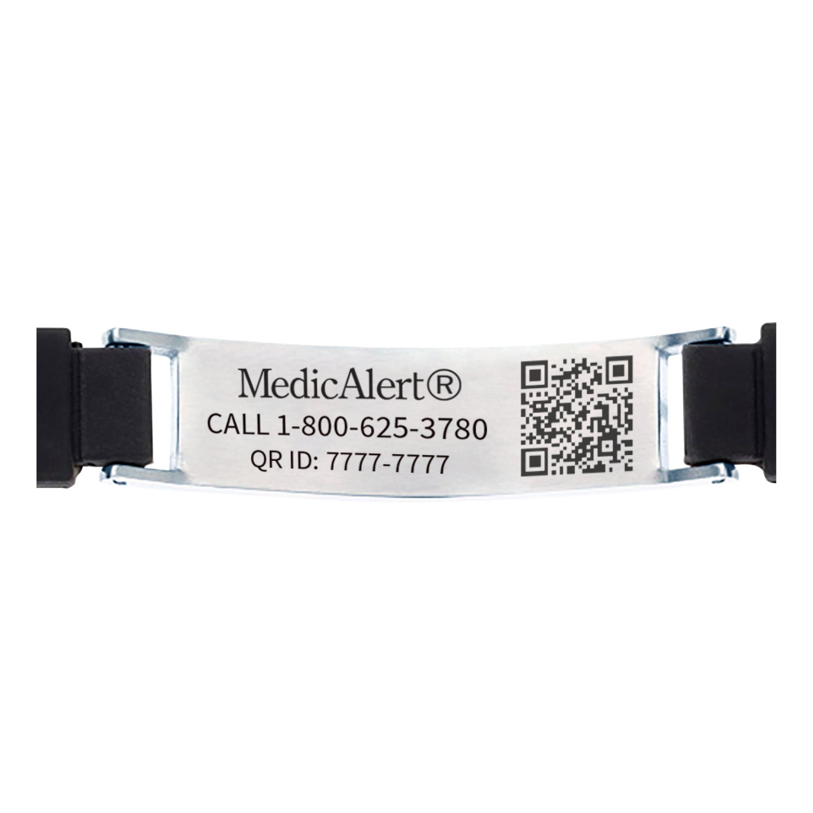QR Code Elite Silicone Medical ID Bracelet Black, Black, large image number 3