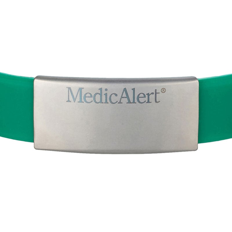Silicone Medical ID Bracelet, Green Silicone, large image number 1