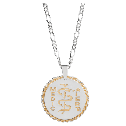 Figaro Elite Medical ID Necklace Sterling Silver