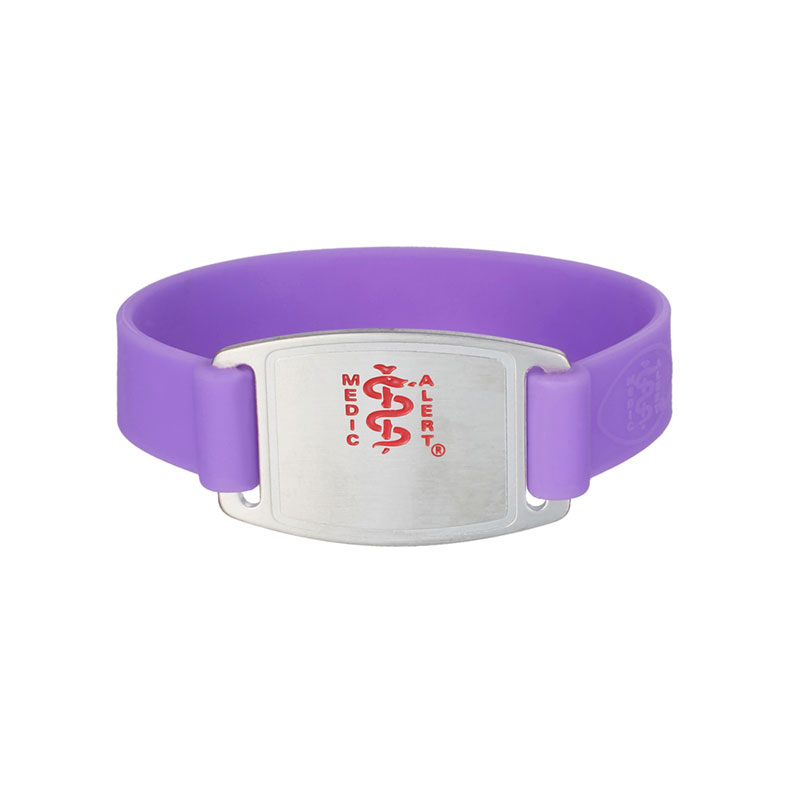 Sport Silicone Medical ID Bracelet, Purple Silicone, large image number 0
