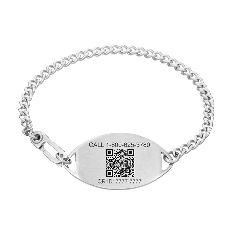 QR Code Embossed Medical ID Bracelet Two-Tone, Silver Gold, large image number 2