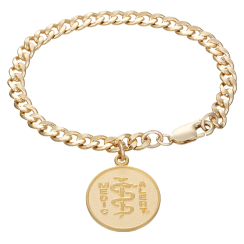 Charm Medical ID Bracelet 10k Gold