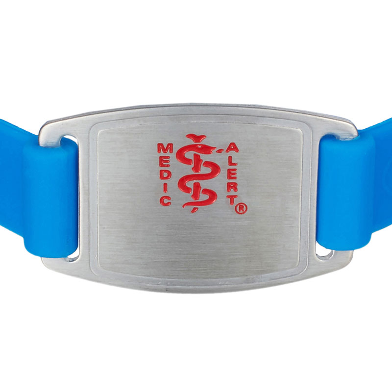 Sport Silicone Medical ID Bracelet, Blue Silicone, large image number 1