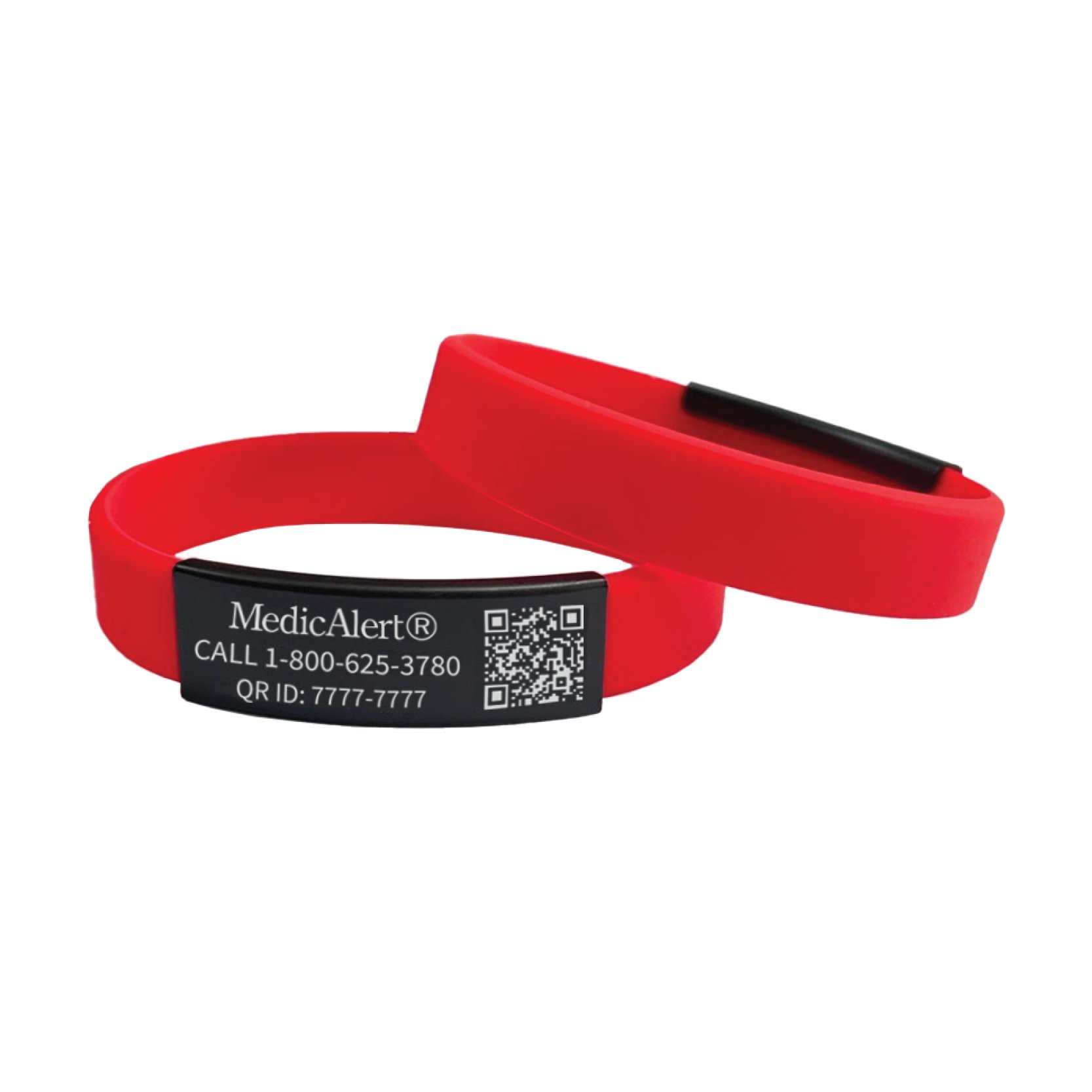 QR Code Silicone Medical ID Band, Red, large image number 1