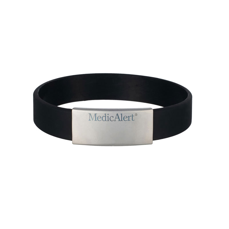 Silicone Medical ID Bracelet Black, Black, large image number 0