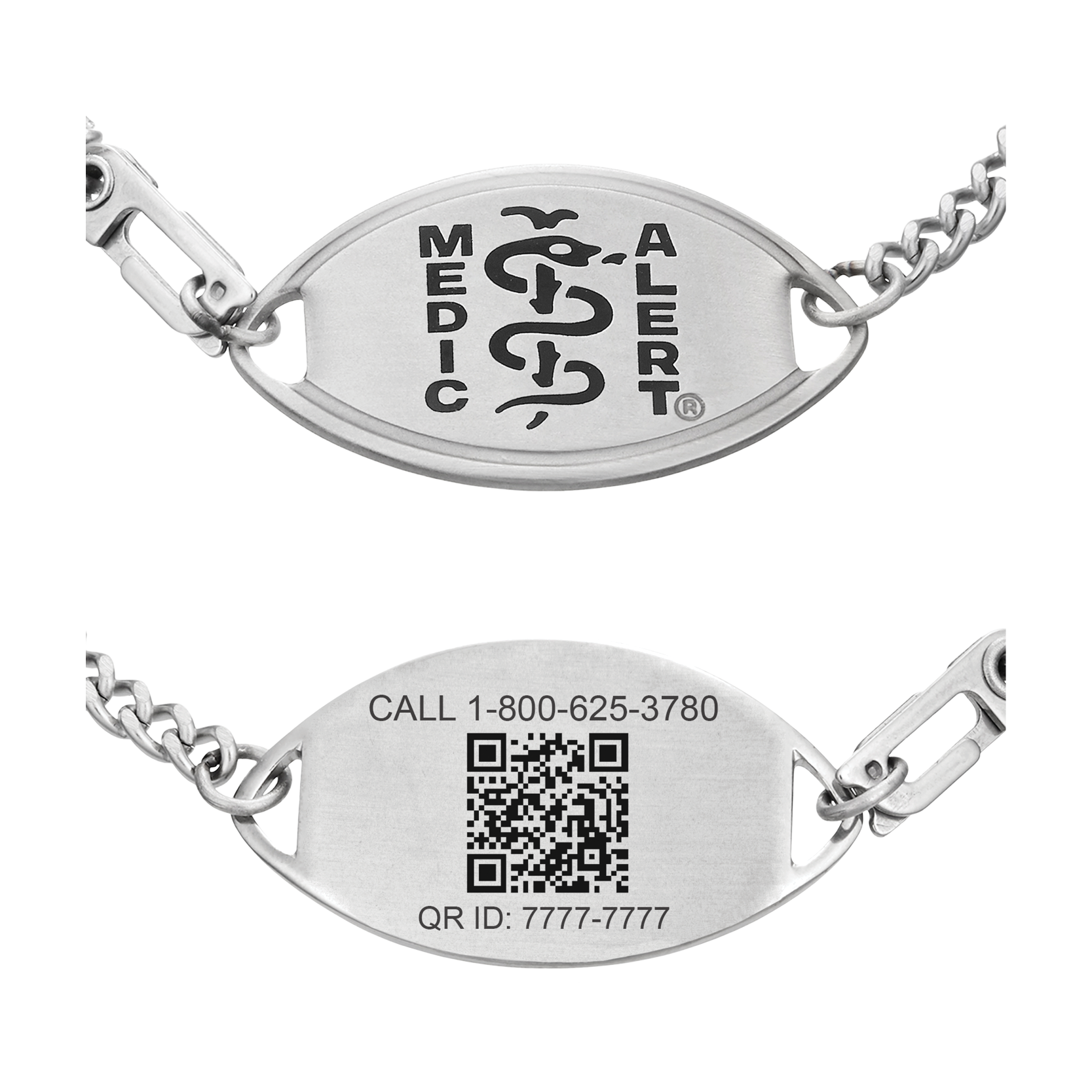 QR Code Classic Large Medical ID Bracelet - Black, Black, large image number 0