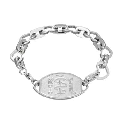Classic Embossed Sweetheart Medical ID Bracelet Stainless Steel