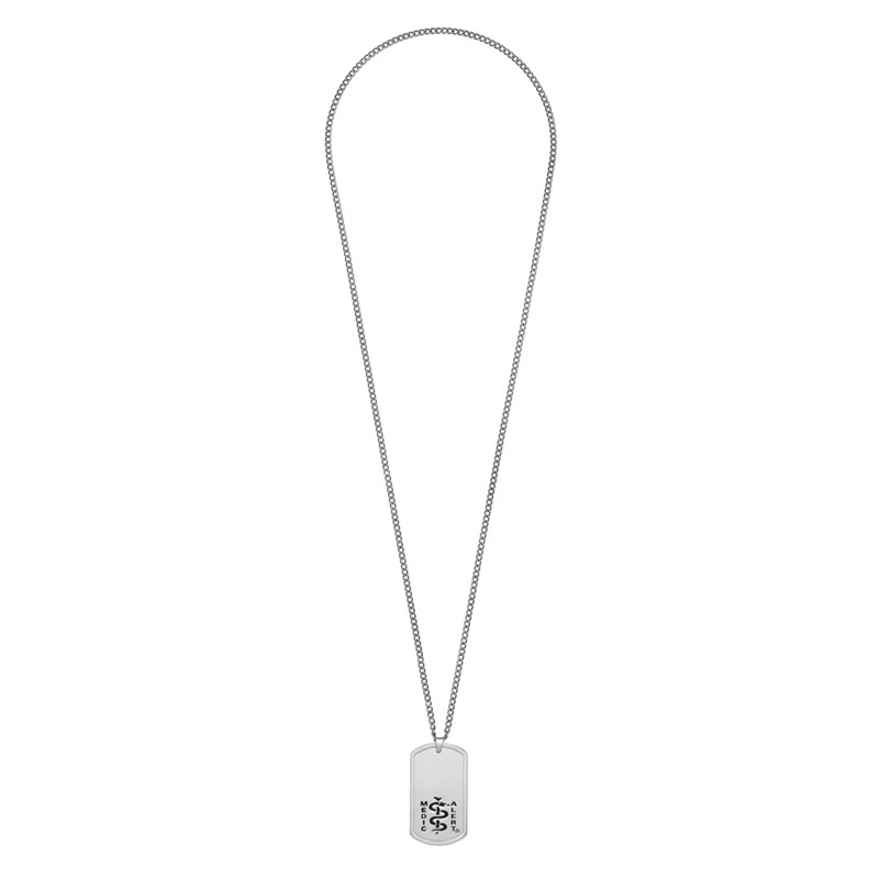 Dog Tag Titanium Medical ID Necklace Black, Black, large image number 1