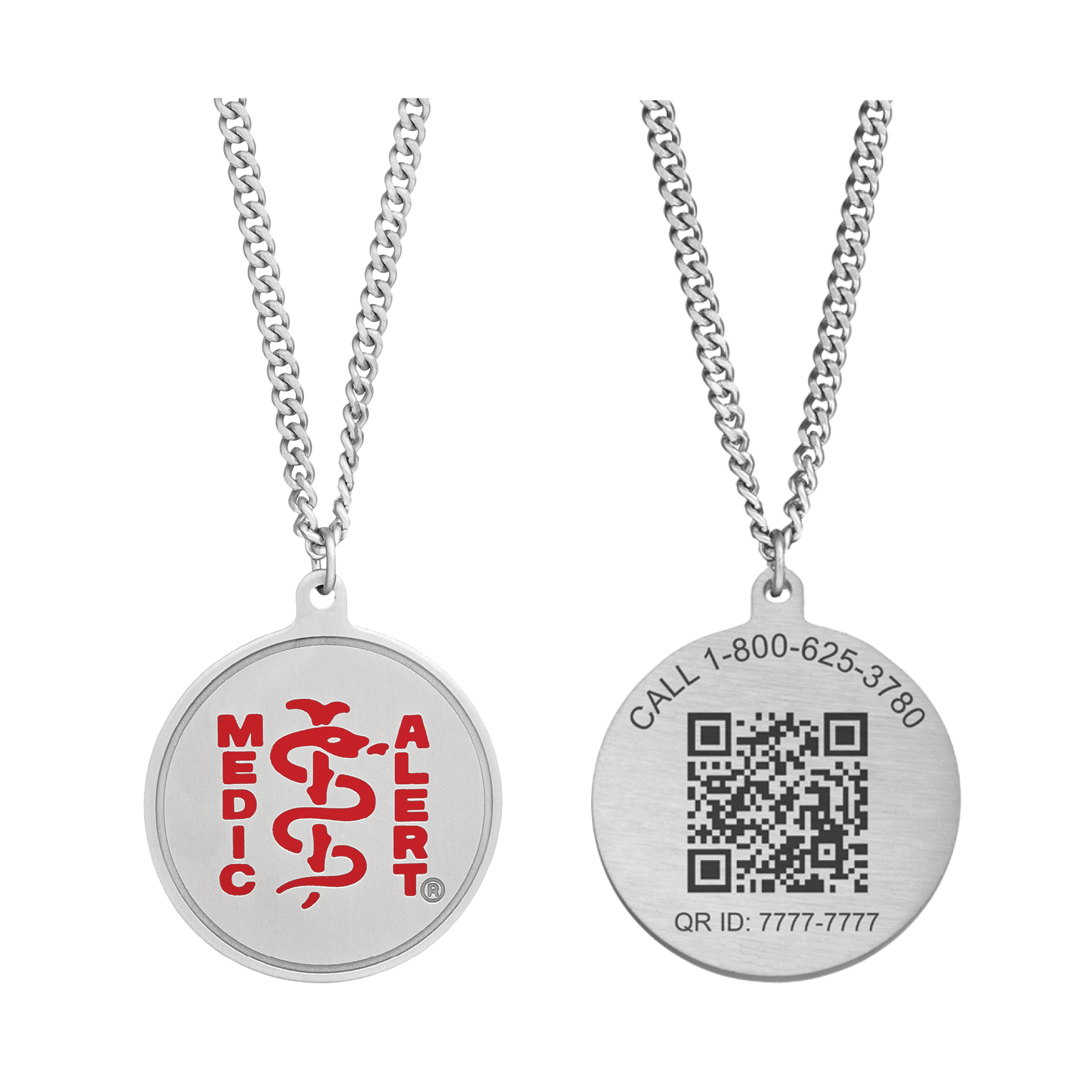 Medical Alert ID Tag Necklace – Stainless Steel Round With Free Custom Engraving