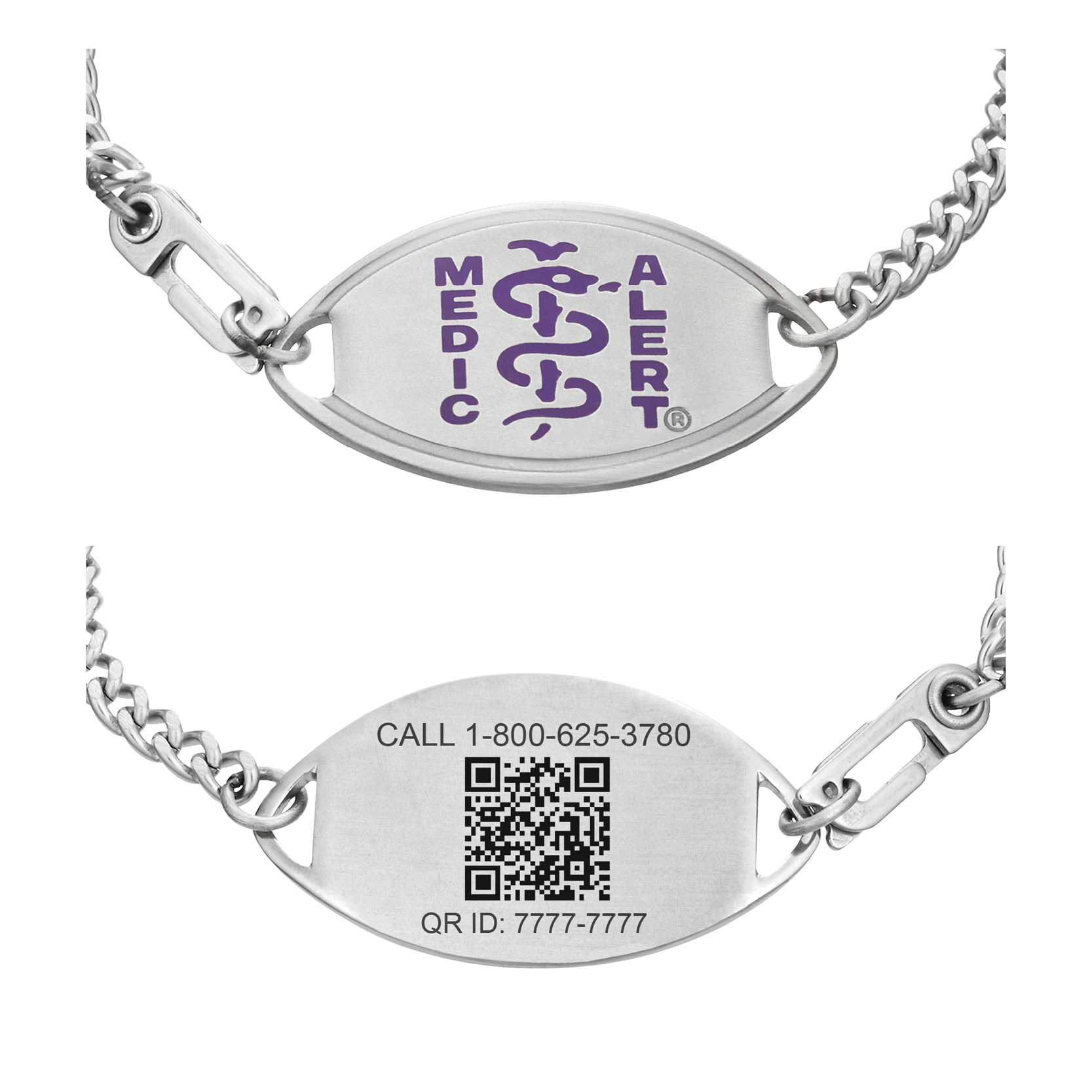 QR Code Classic Medical ID Bracelet Purple, Purple, large image number 0
