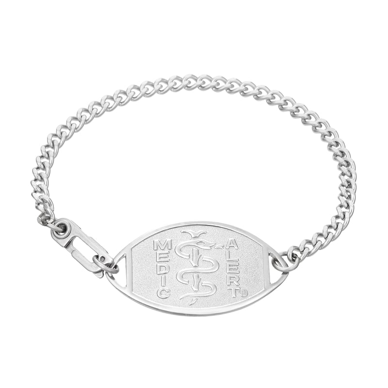 QR Code Embossed Medical ID Bracelet Stainless Steel, Silver, large image number 1