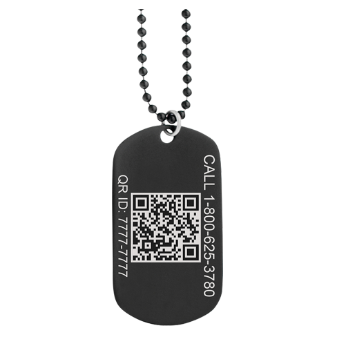 QR Code Dog Tag Medical ID Necklace