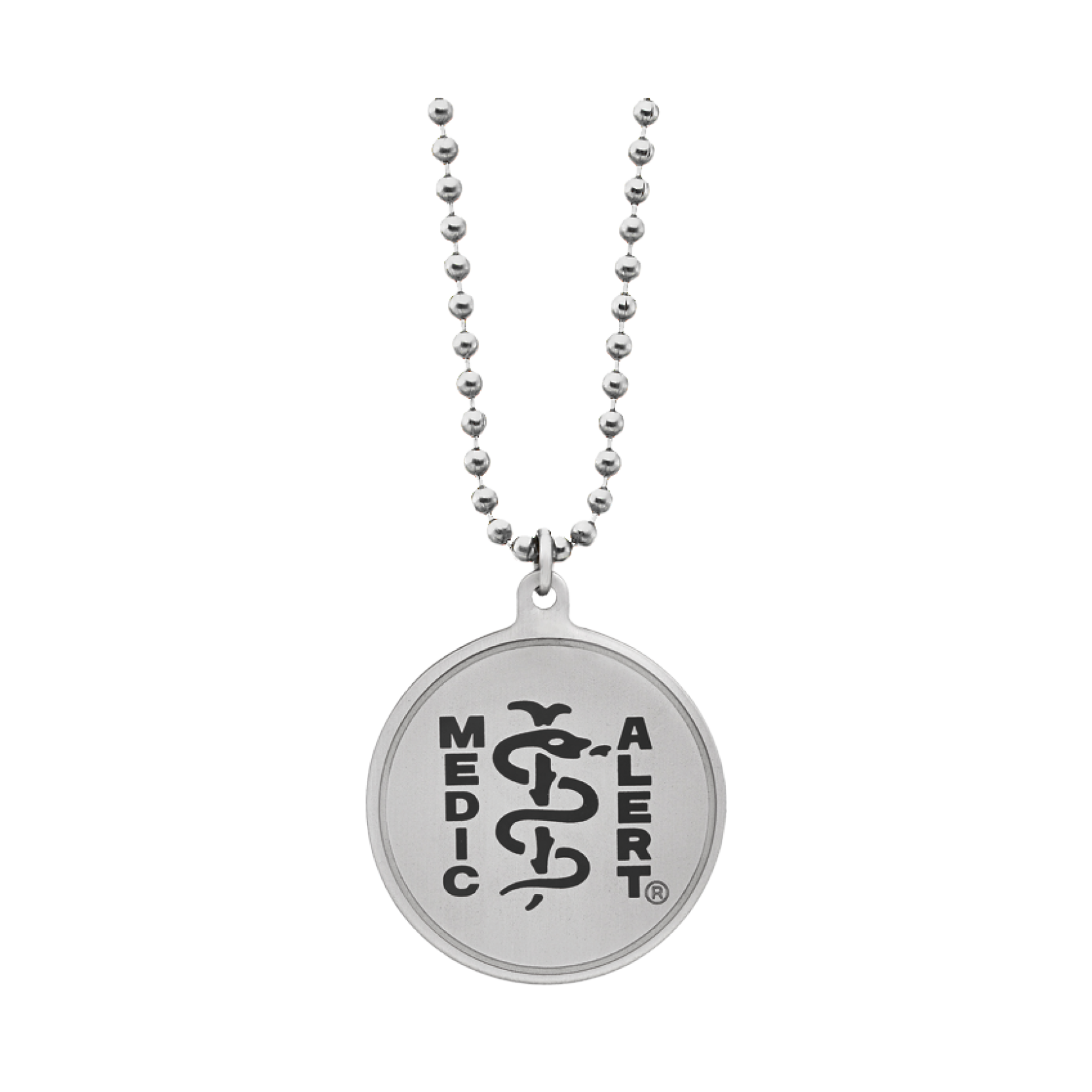 QR Code Classic Ball Chain Medical ID Necklace - Black, Black, large image number 1