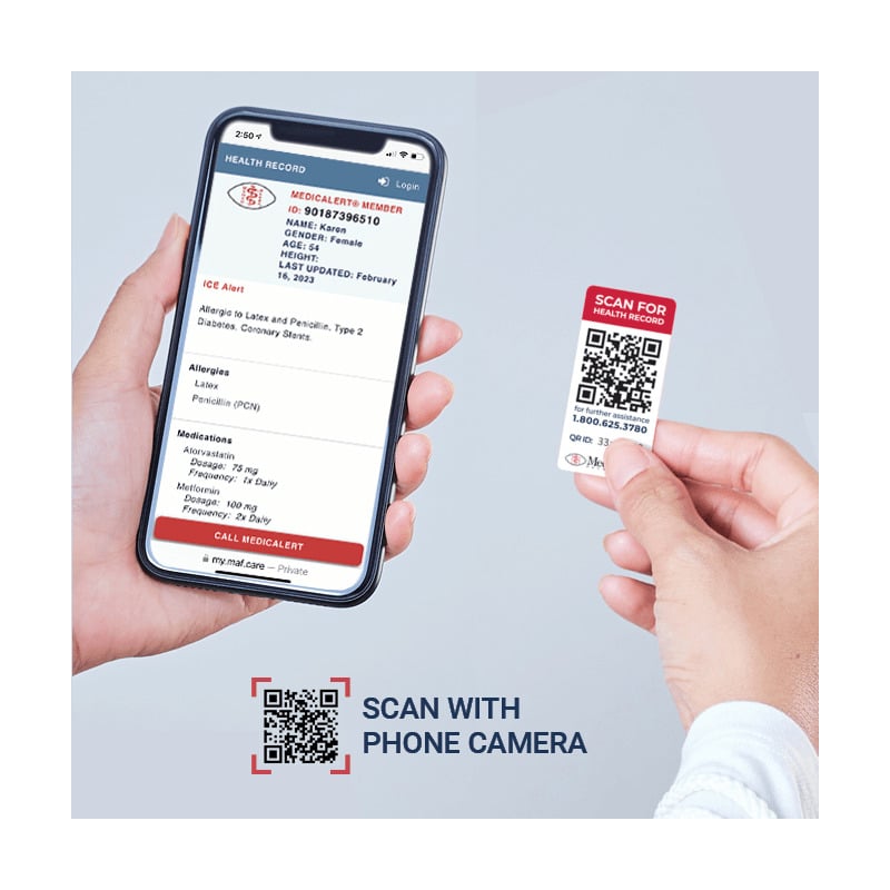 Smart Medical ID Card (DHR phone view with text), large image number 1