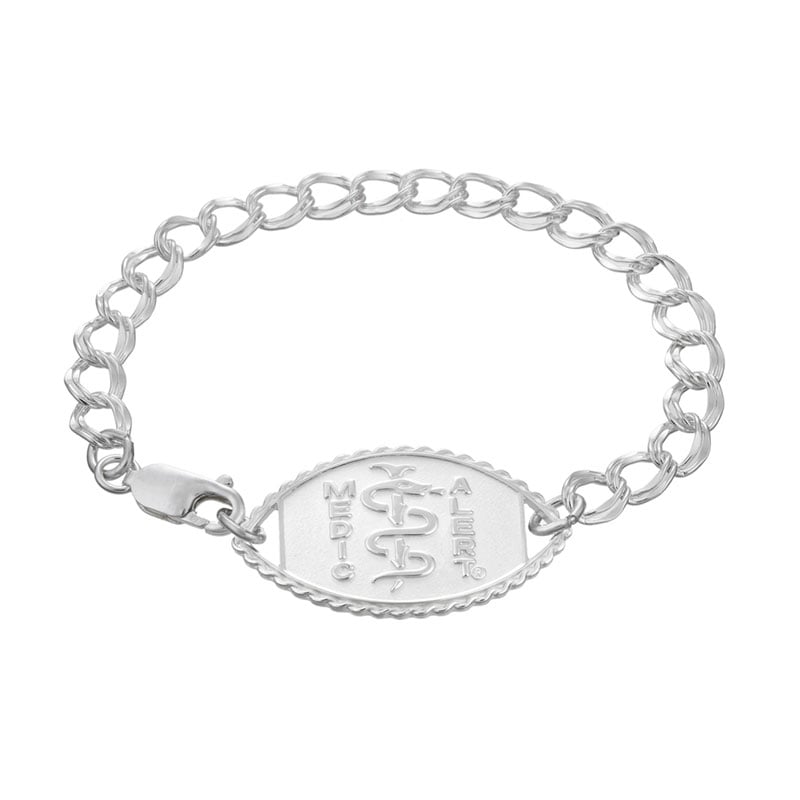 Santa Rosa Classic Medical ID Bracelet Sterling Silver, Silver, large image number 0