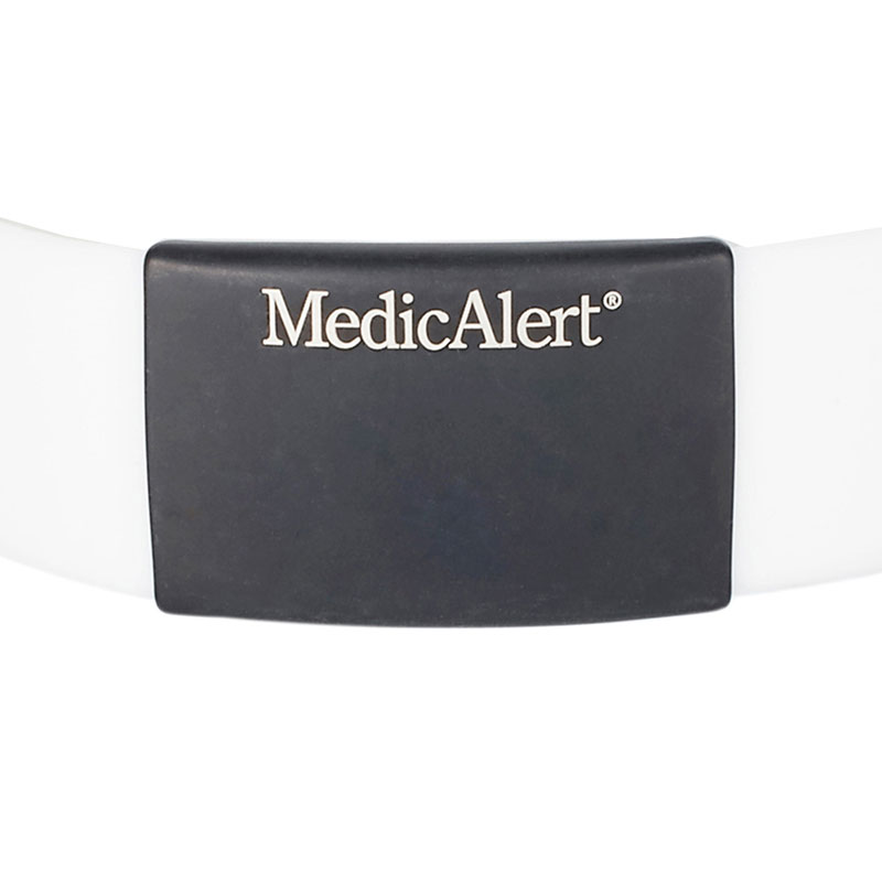 Performance Silicone Midnight Medical ID Bracelet White, White, large image number 1