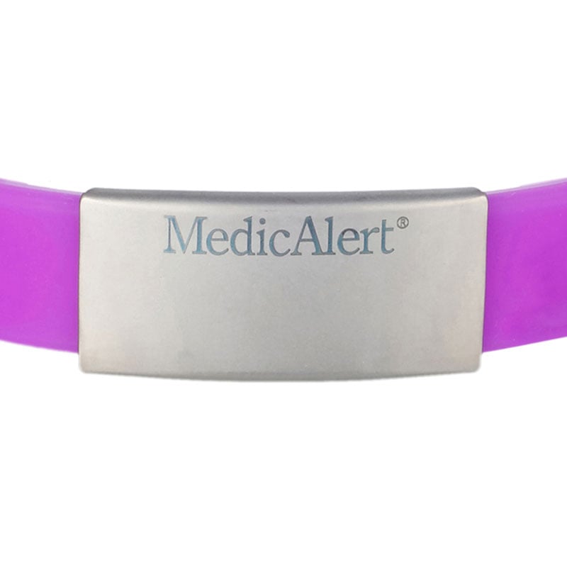 Silicone Medical ID Bracelet, Violet Silicone, large image number 1