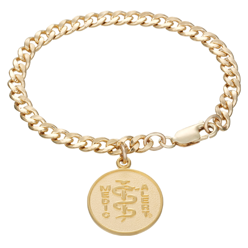 Charm Medical ID Bracelet 10k Gold