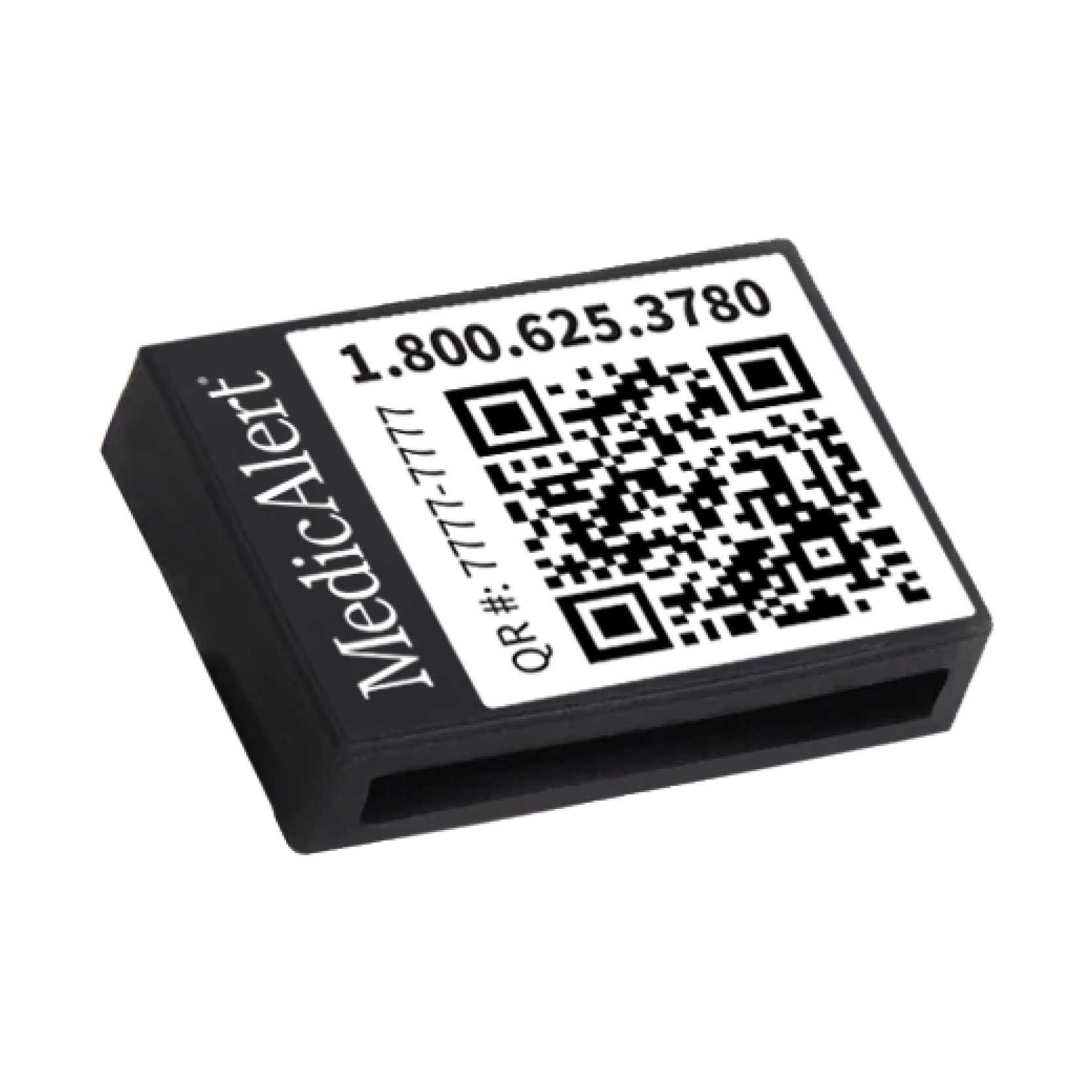 QR Code Silicone Medical ID Slide, Black, large image number 1