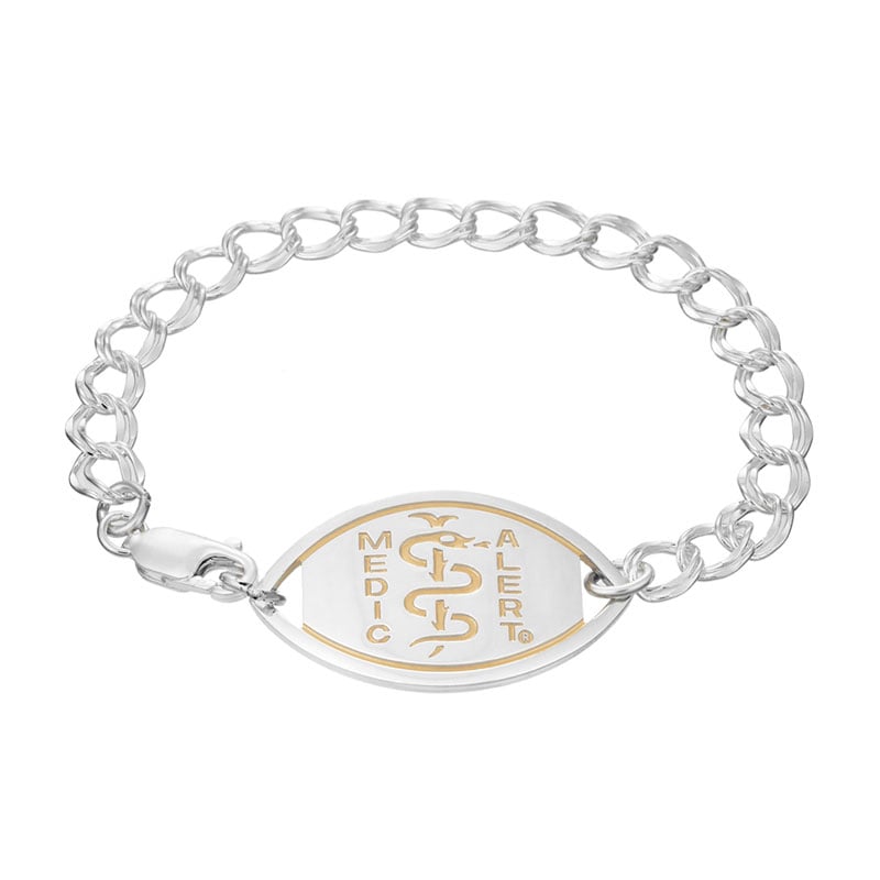 Santa Rosa Medical ID Bracelet Sterling Silver Gold, Silver Gold, large image number 0