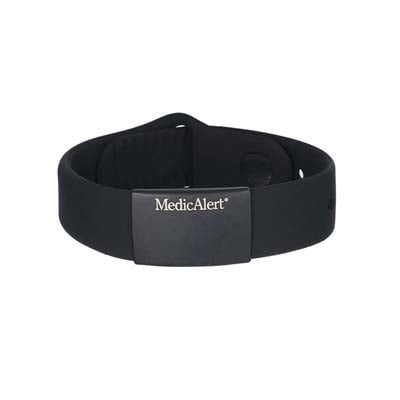 Performance Silicone Midnight Medical ID Bracelet