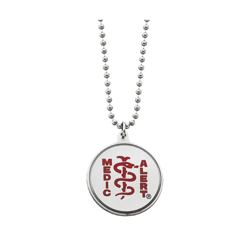 Classic Ball Chain Medical ID Necklace Red, Red, large image number 0