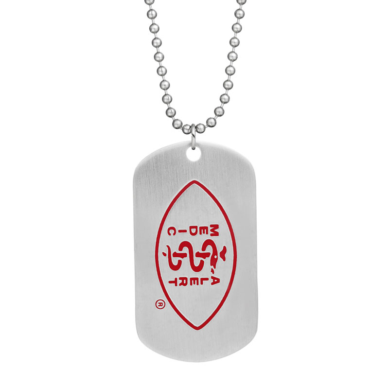 Dog Tag Medical ID Necklace Stainless Steel, Red Silver, large image number 0