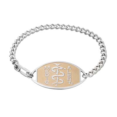 Classic Large Embossed Medical ID Bracelet
