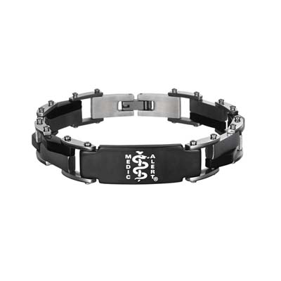 Modern Medical ID Bracelet Black