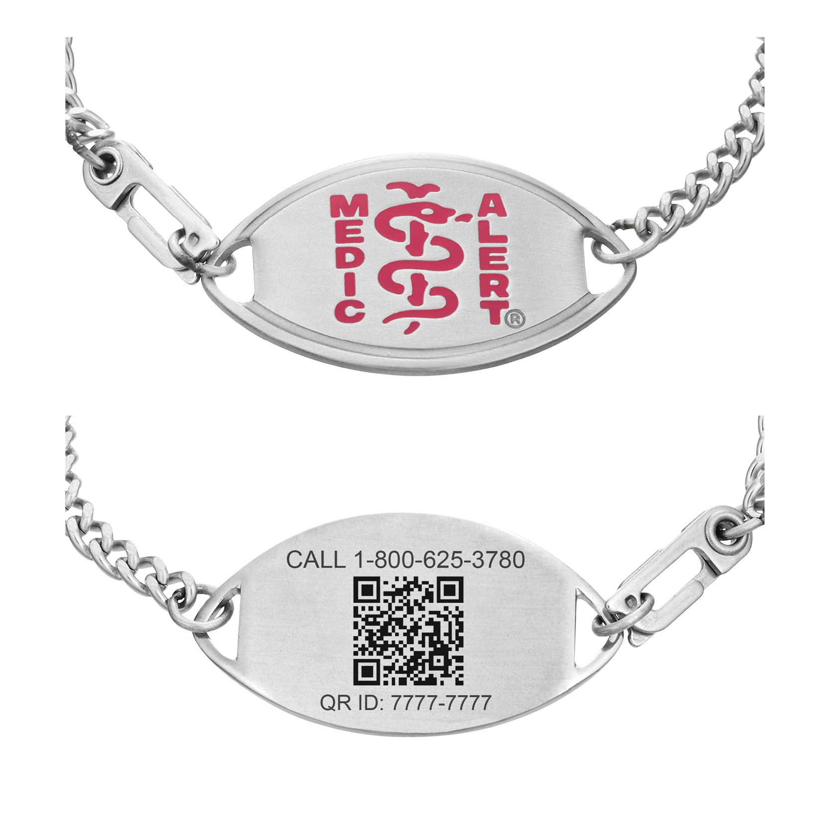 QR Code Classic Medical ID Bracelet Pink, Pink, large image number 0