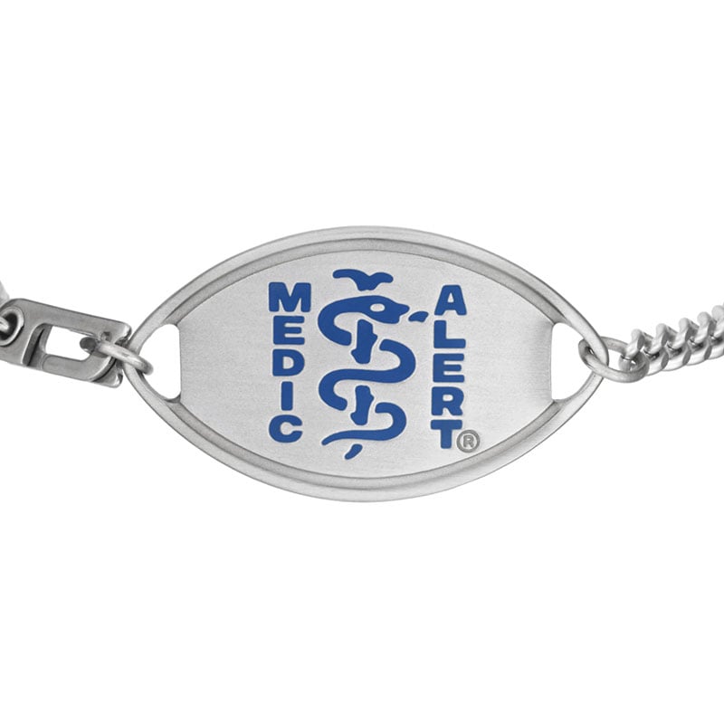 Classic Medical ID Bracelet Dark Blue, Dark Blue Steel, large image number 1