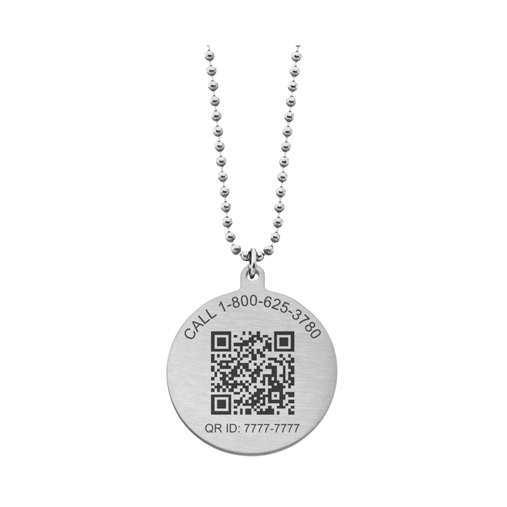 QR Code Classic Ball Chain Medical ID Necklace - Red, Red, large image number 2
