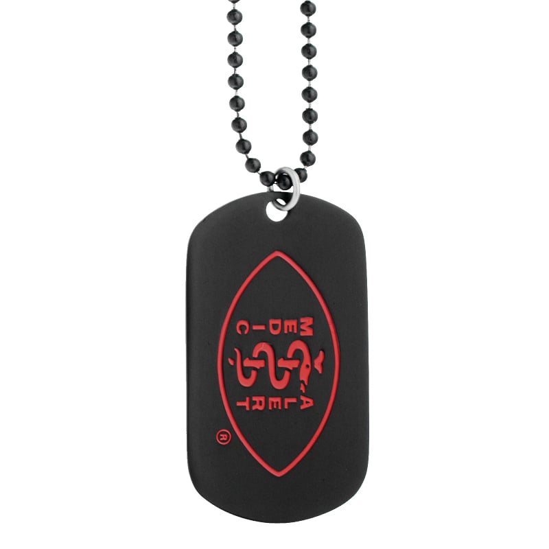 QR Code Dog Tag Medical ID Necklace, Black, large image number 1