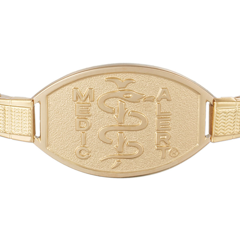 Stretch Band Medical ID Bracelet Gold MedicAlert Foundation