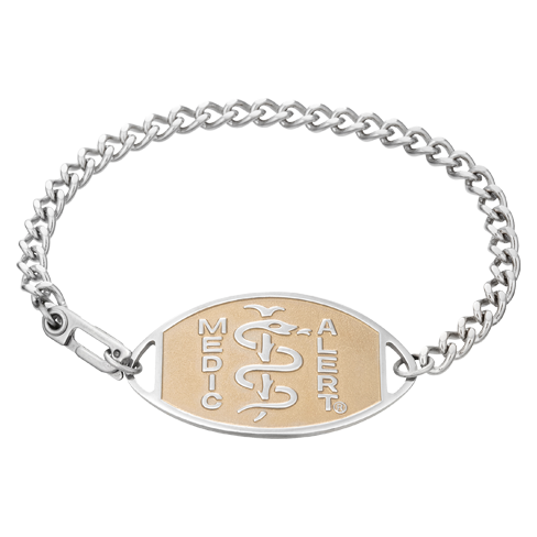 Classic Large Embossed Medical ID Bracelet