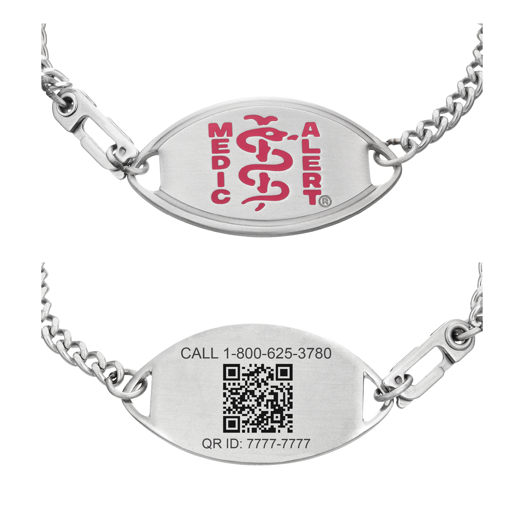 QR Code Classic Medical ID Bracelet Pink, Pink, large image number 0