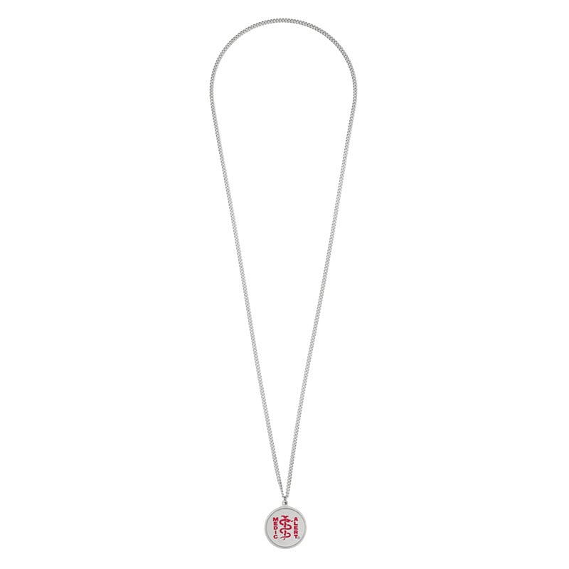 Classic Medical ID Necklace, Red Steel, large image number 1