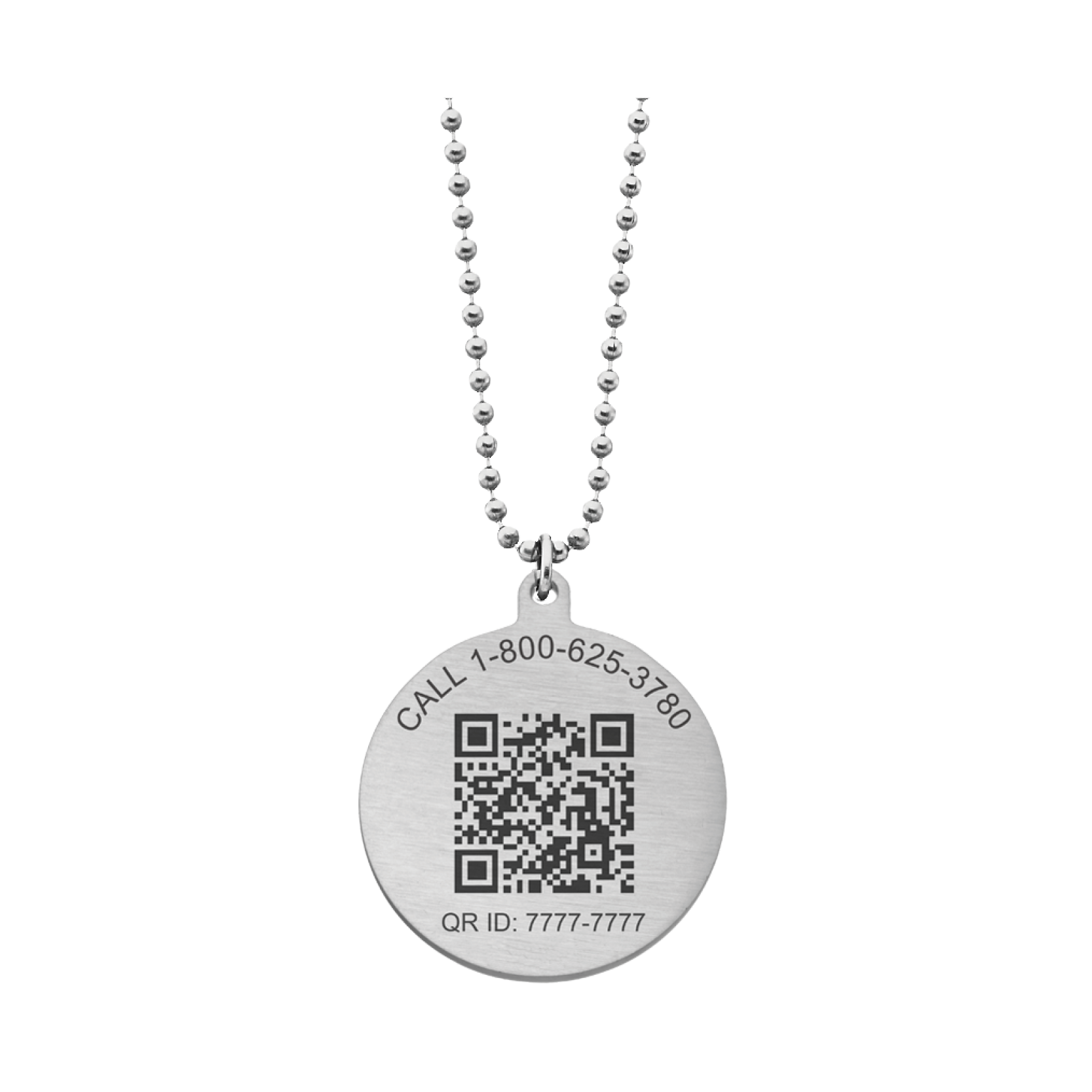 QR Code Classic Ball Chain Medical ID Necklace, , large image number 2