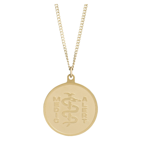 Classic Embossed Medical ID Necklace 10k Gold