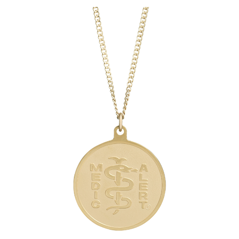 Classic Embossed Medical ID Necklace 10k Gold