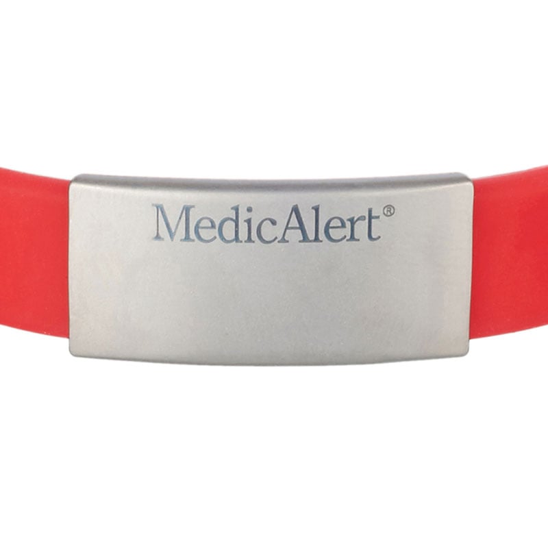 Silicone Medical ID Bracelet, Red Silicone, large image number 1