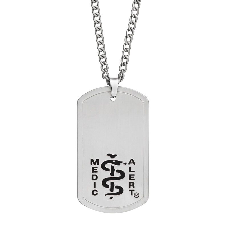 Dog Tag Titanium Medical ID Necklace Black, Black, large image number 0