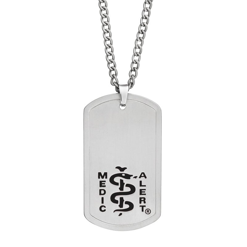 Dog Tag Titanium Medical ID Necklace Black, Black, large image number 0