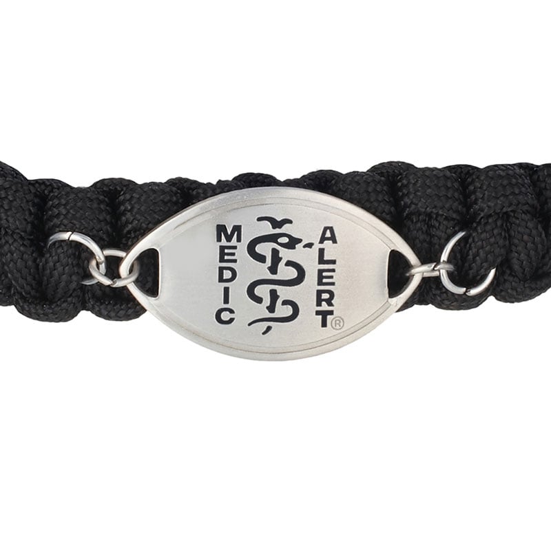 Coastal Paracord Medical ID Bracelet Black, Black, large image number 1