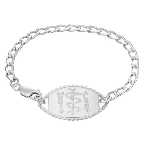 Elite Medical ID Bracelet Sterling Silver