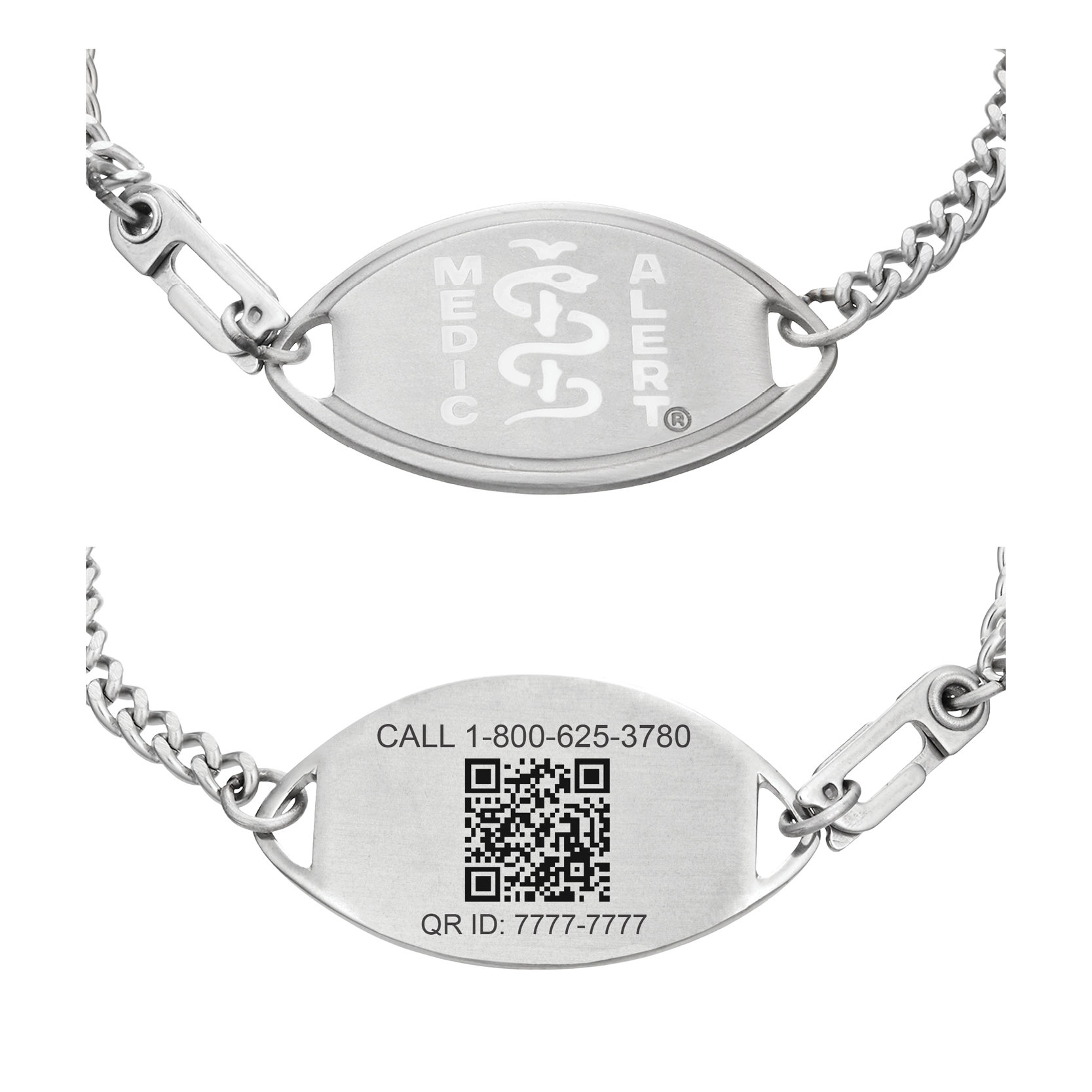 QR Code Classic Medical ID Bracelet White, White, large image number 0
