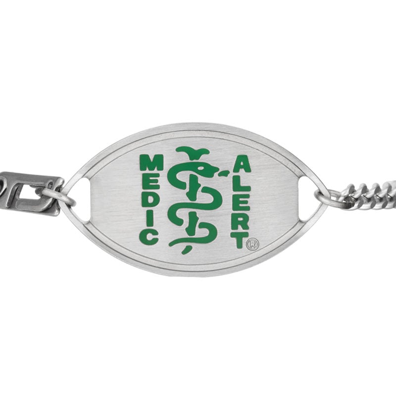 Classic Medical ID Bracelet, Green Steel, large image number 1