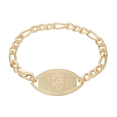 Figaro Medical ID Bracelet 14k Gold